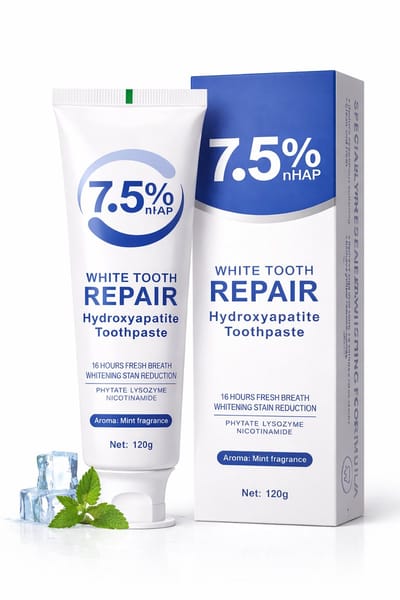 Hydroxyapatiet Tandpasta 7,5% | Fluoridevrij | Gevoelige Tanden | Tandpasta Whitening | Frisse Adem | Emaille Bescherming | Nano Hydroxyapatiet |Tandverzorging | Witte Tanden | Tandpasta Zonder Fluoride | Tandpasta Tegen Gele Tanden |Mint Smaak|120ML