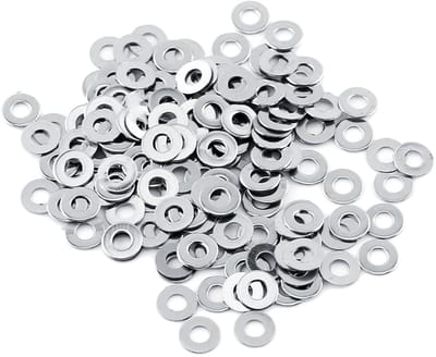 Ronde metalen rondellen set van 100 stuks voor M3-M10, roestvrij staal, assorti voor reparaties en bevestigingen