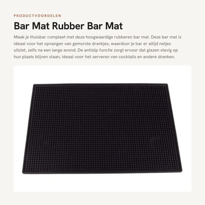 Dailygoods- Bar Mat Groot - Rubber Antislip Mat - Waterdicht - Gemakkelijk Schoon te Maken - Duurzaam - Voor Thuisbar - Onderzetter