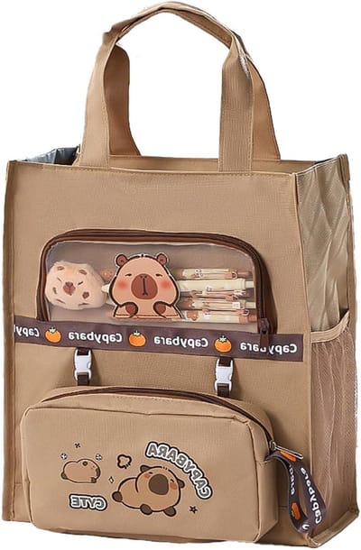 Capybara Tas - Schattige Handtas - Dagelijks Gebruik - Lichtgewicht Organizer - 30x14x34 cm - Bruin