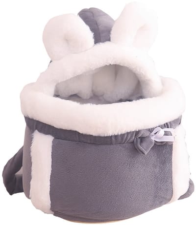 Kattenmand - Rugzak voor uitstapjes met huisdieren - Kan binnenshuis als kattenmand worden gebruikt - Zijzakken om uw handen warm te houden - Brede schouderbanden - Beste keuze voor reizen met kleine huisdieren(Grijs, Maat L: 33*25*27)