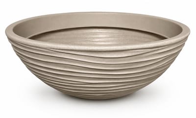 In & Out Deco Plantenschaal - rond kunststof - kleur taube - 52 x 20 cm
