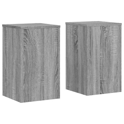 vidaXL - Plantenstandaards - 2 - st - 30x30x50 - cm - bewerkt - hout - grijs - sonoma