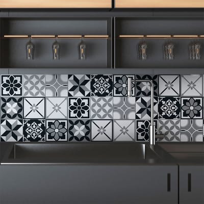 Zelfklevende tegelmuurstickers voor keuken en badkamer - 9 Azulejos Chichinola tegelstickers - 9 stickers 10x10cm