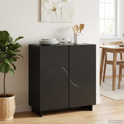 vidaXL - Dressoir - Zwart - 67 - x - 34,5 - x - 75 - cm - Bewerkt - hout