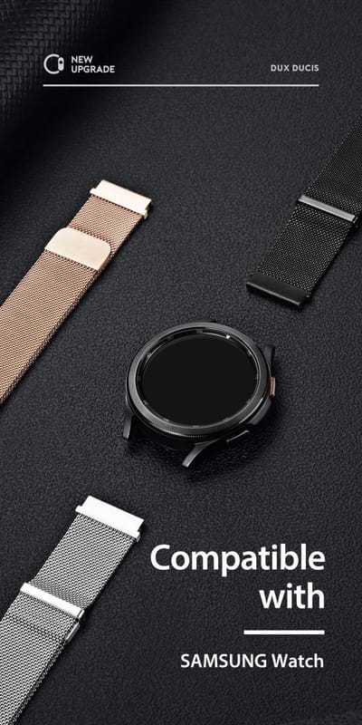 Dux Ducis - Milanese Staal Universeel Smartwatch Bandje 22MM - Grijs