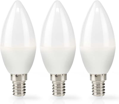 Nedis LED-Lamp E14 - Kaars - 4.9 W - 470 lm - 2700 - Warm Wit - Frosted - 3 Stuks