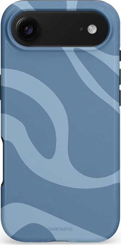 Casetastic hoesje geschikt voor Apple iPhone Air - MagSafe - Dubbellaagse bescherming - Blauwe Water Golven - Fashion Case - Grijs Lichtblauw
