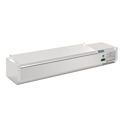 Polar G-serie opzetkoelvitrine met deksel 7x GN 1/4