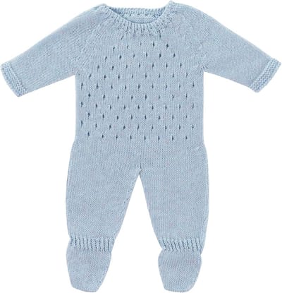 Gebreide Pop Pyjama Blauw 38 cm – Duurzaam en Gemaakt in Spanje