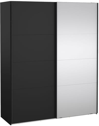 Catania schuifdeurkast 2 deuren 180x220cm mat zwart.