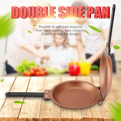 Dubbelzijdige Flip Koekenpan Gebakken Ei Pannenkoekenmaker Huishoudelijke Keuken Kookgerei L beige