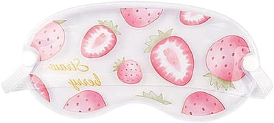 Herbruikbaar oogmasker met fruitmotief, 190 mm x 90 mm, elastisch en verstelbaar, voor warmte- en koudebehandeling, ideaal voor ontspanning en verzorging.