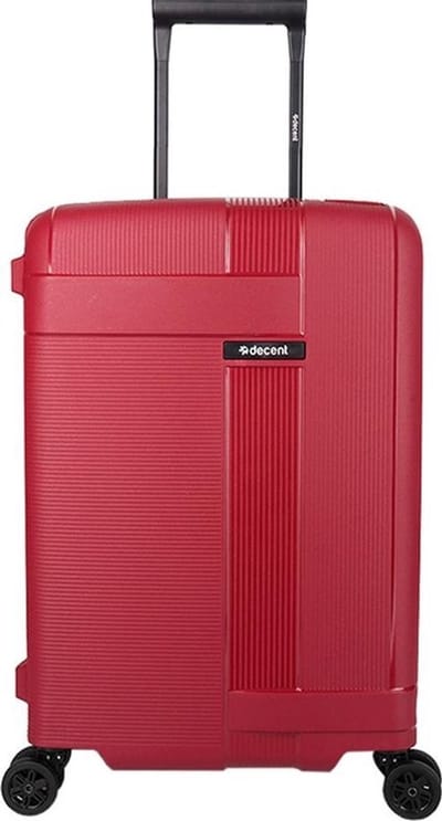 Decent TRANSIT Spinner TSA Reiskoffer vaste sluiting 86 liter - Middelmaat koffer 70x47x28 – Reiskoffer met wielen - Lichtgewicht koffer – Reiskoffer midden - Veilig TSA Cijferslot – Rood