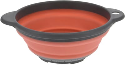 Benson opvouwbaar keuken vergiet - oranje/grijs - kunststof - Dia 23 cm