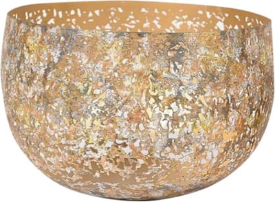 Rasteli Waxinelichthouder Gecorrodeerd Metaal Roest-Zilver D 17 cm H 11 cm