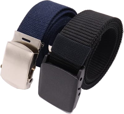 SK Koppel Broekriem - Stofriem - tactical belts - koppelriem 2 Stuks - Zwart en Blauw