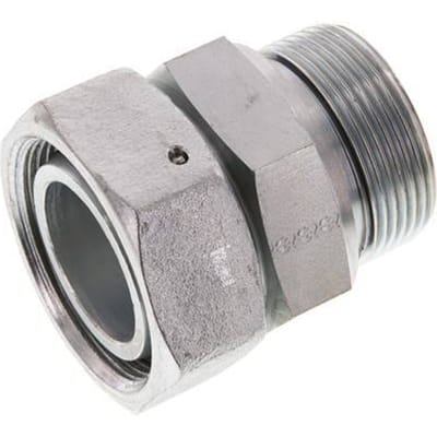 42L & G1-1/2'' Verzinkt Stalen Rechte Draaidoorvoer Buitendraad 160bar NBR O-ring en Afdichtconus Verstelbaar ISO 8434-1