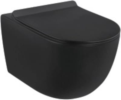 Vips Toilet - 36x52x31cm - Mat zwart - Keramiek - Hangend - WC
