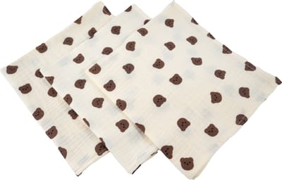 Honeybears hydrofiele doeken – 3 stuks - Inbakerdoek hydrofiel baby – Hydrofiele luierdoek – Beertjes – 60x60cm