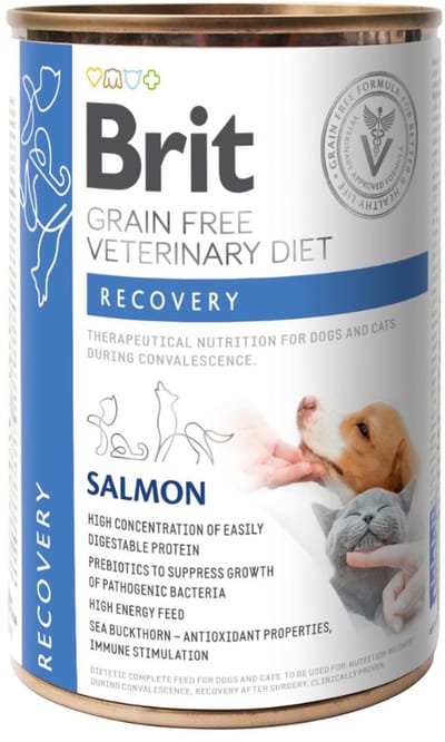 Brit Vet Diet Recovery Natvoer in Blik voor Hond en Kat 6x400g