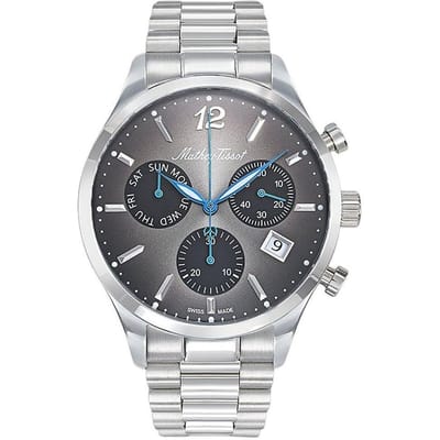 Mathey-Tissot Urban Chrono Roestvrij Staal Zwarte Wijzerplaat Kwarts H411CHAN Herenhorloge zwart