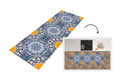 Keukenloper - Loper keuken - Winter - Abstract - Bloemen - Design - 150x50 cm - Keukenloper vinyl