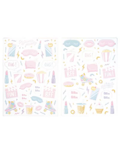 PARTYPRO - 150 pyjamafeest stickers, feestelijke pastelstickers