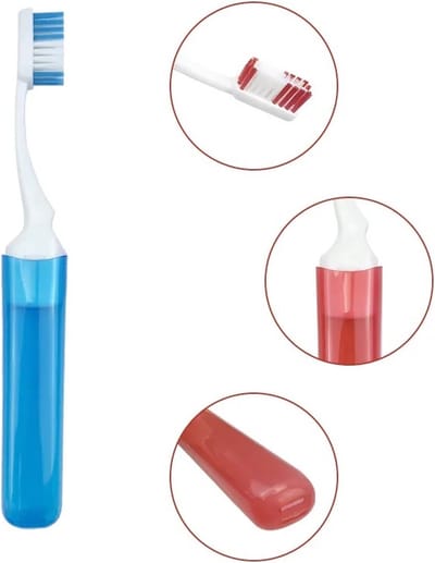 Draagbare Opvouwbare Reistandenborstel I Met Zachte Borstelharen I Ruimtebesparend I Met Koker I Blauw