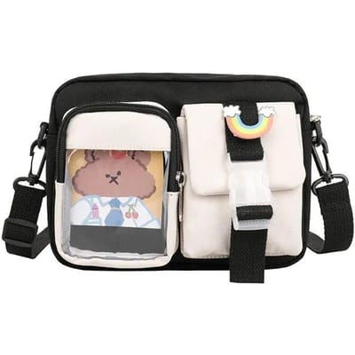 Japanse Stijl Kawaii Tas Meisjes Student Kleine Nylon Tas Mutipockets Transparante Crossbody Tassen Vrouwen Nieuwe Schoudertas Bolsa Mujer gray