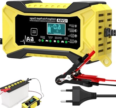 Draagbare Starthulp - Acculader - Voertuigonderhoud - Intelligente Reparatie - 12V 6A - Geel
