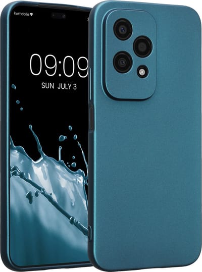 kwmobile metallic telefoonhoesje van TPU - geschikt voor HONOR 200 Lite - Flexible case voor smartphone - In Metallic carabisch blauw