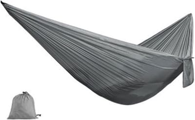 Nylon Hangmat - Schommel Zitje - Buiten Ontspannen - Scheurbestendig Materiaal - 245 x 90cm - Grijs