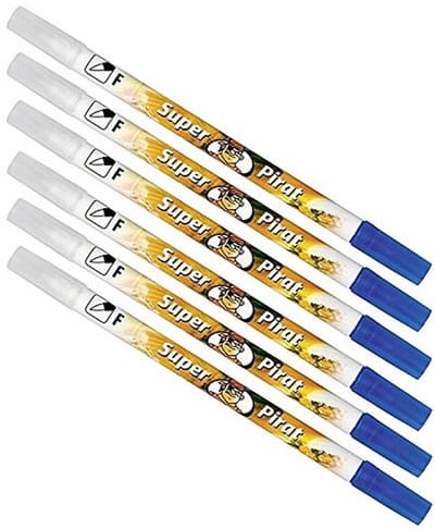 Inktwissers - Penwissers - Fouten Corrigeren - Super Pirat - 6 Stuks - Blauw