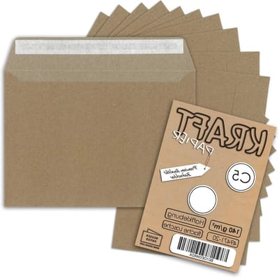 Vintage Enveloppen C5 - Kraft Papier Enveloppen - Verzenden van Brieven - Gemaakt van Gerecycled Papier