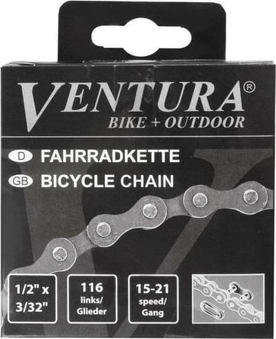 VENTURA KMC 1/2 X 3/32 KETTING 15-21-SPEED 116 SCHAKELS BLISTER 302165