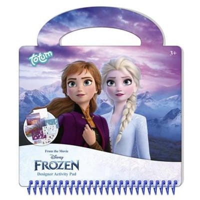 Disney Frozen Totum designer doeboek vakantieboek - creatief speelgoed meisjes vanaf 3 jaar - tekenen & schrijven, sticker boek 25-delig