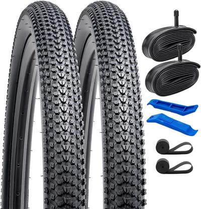 Fietspomp Set - Banden Binnenbanden - Buiten Fietsen - Ultra Duurzaam Rubber - 27.5 Inch - Zwart