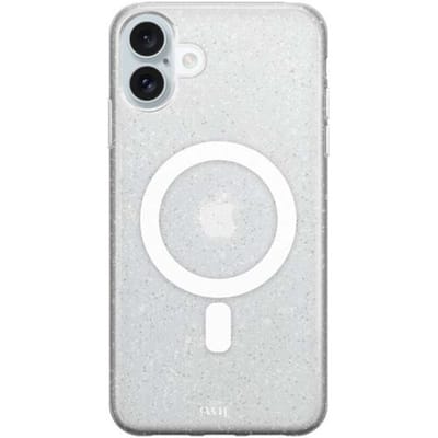 xoxo Wildhearts magnetisch telefoonhoesje - Geschikt voor iPhone 16 - Sparkle Away Transparant - Hoesje met glitters - Shockproof case - Transparant - magnetisch hoesje