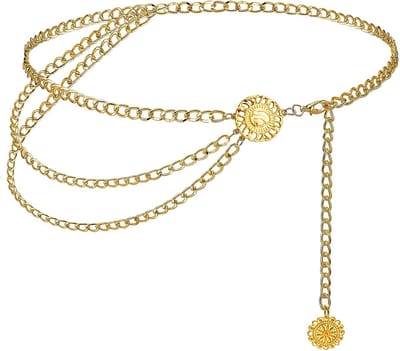 tailleriem voor vrouwen, verstelbare metalen behuizing, buikketting voor jurk, L
