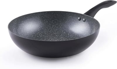 28cm Keramische Wokpan met Marble Coating - Lichtgewicht en Geschikt voor Inductie