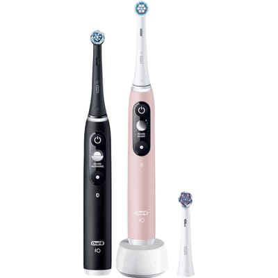 Oral-B iO 6 Elektrische Tandenborstel Duo - Zwart en Roze - Ontworpen Door Braun