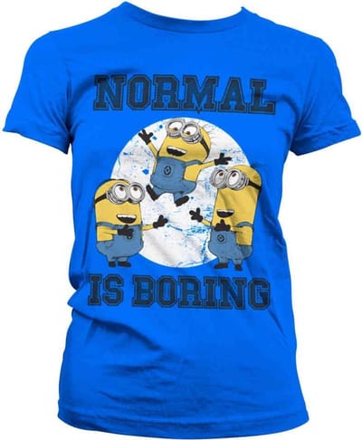 Minions Dames Tshirt -S- Normal Life Is Boring Blauw