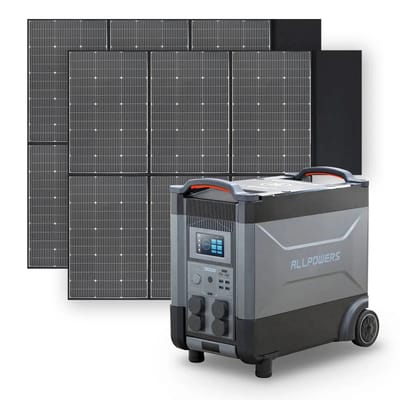 ALLPOWERS Zonnegeneratorset 4000W (R4000 + SP039 600W zonnepaneel) - R4000+2PCS SP039 Zonnepaneel 400W