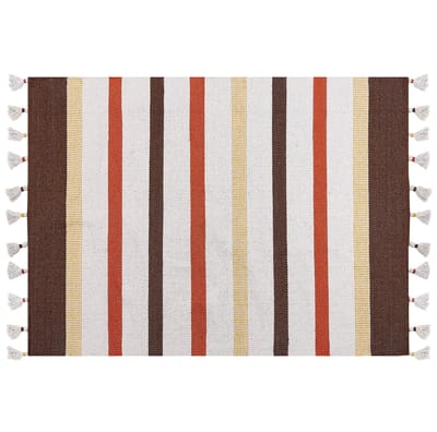 HISARLI - Vloerkleed - Lichtbeige - 140 x 200 cm - Katoen