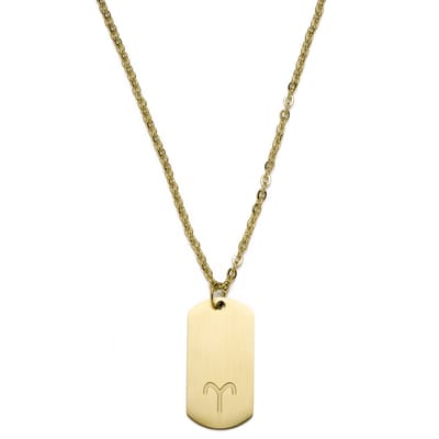 Goudkleurige Stalen Ketting met Sterrenbeeld Ram