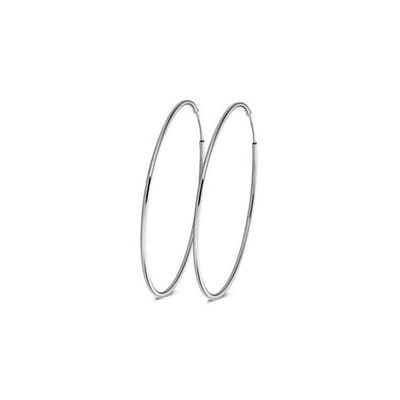 New bling 9NB-0565 Zilveren Oorringen - 30 mm - ronde buis - scharnier - Zilverkleurig