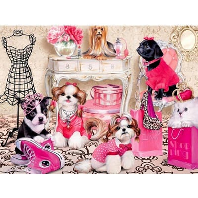Diamant schilderij schattige hond diamant borduurwerk dier strass handwerken cartoon home decor 20X30CM