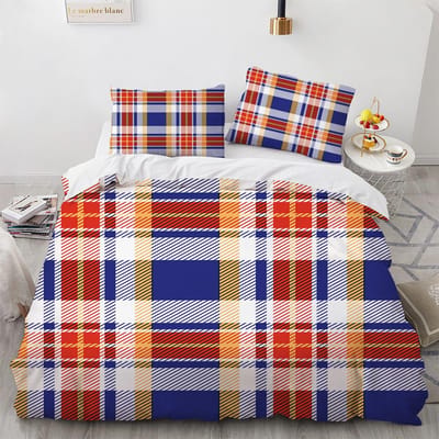 Ensemble Housse de Couette à Rayures Plaid Polyester Ensemble de Literie pour Enfants Adolescents Adultes King Queen Taille Complète Housse de Couette Noir et Blanc US Twin(172x218cm)