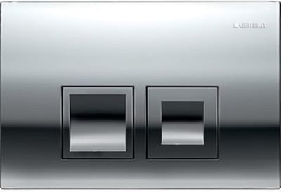 Geberit Delta25 bedieningsplaat - 2-toets spoeling - rechthoekige knoppen - dualflush - glans chroom